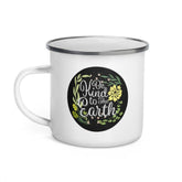 Be Kind To The Earth Floral Plant Bohemian Illustration Statement Enamel Coffee Tea Cup Mug, Mug, $ 28.00, A Moment Of Now™